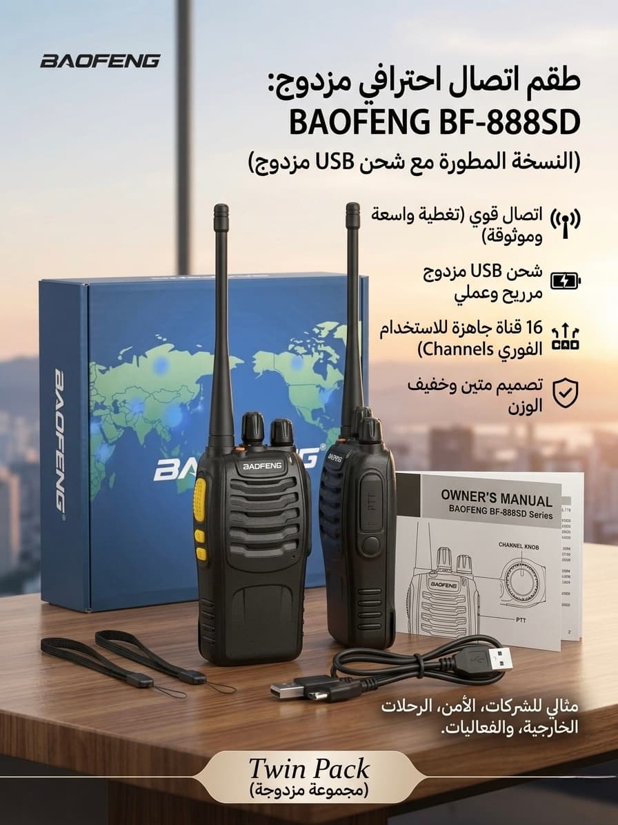 لاسلكي مزدوج مدخل شحن Type-c